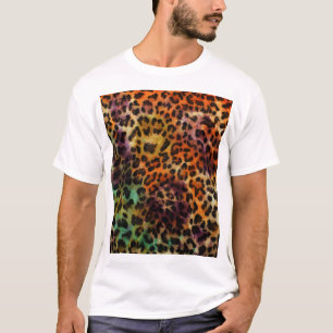 Camiseta Leopardo colorido: Textura abstracta de época