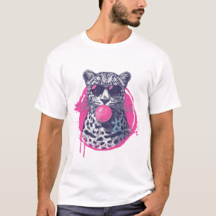 Camiseta Leopardo con gafas de sol y chicle