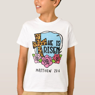 Camiseta Leopardo Cruz Él ha Resucitado Pascua Jesús Religi