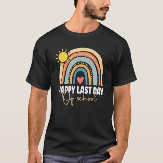 Camiseta Leopardo cute arcoiris feliz último día de colegio