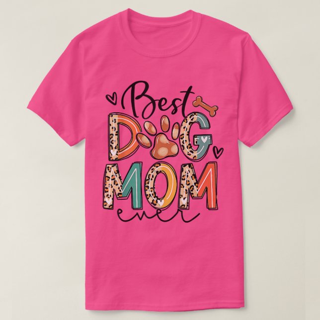 Camiseta Leopardo Cute Perro Paw Mejor Perro Mamá Curiosa M (Diseño del anverso)