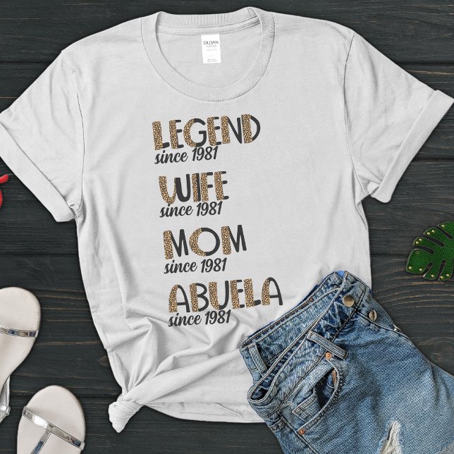 Camiseta Leopardo de la leyenda esposa mamá Abuela patrón m (Subido por el creador)