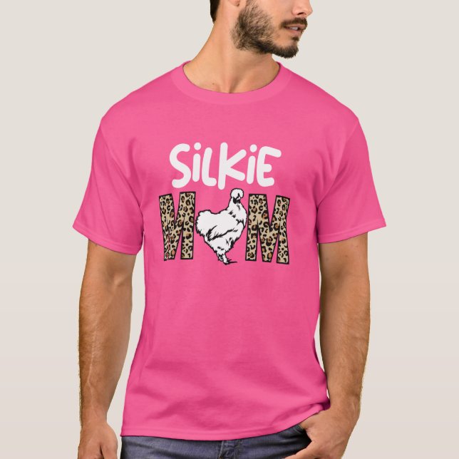 Camiseta leopardo de la mamá del pollo de silkie divertido (Anverso)