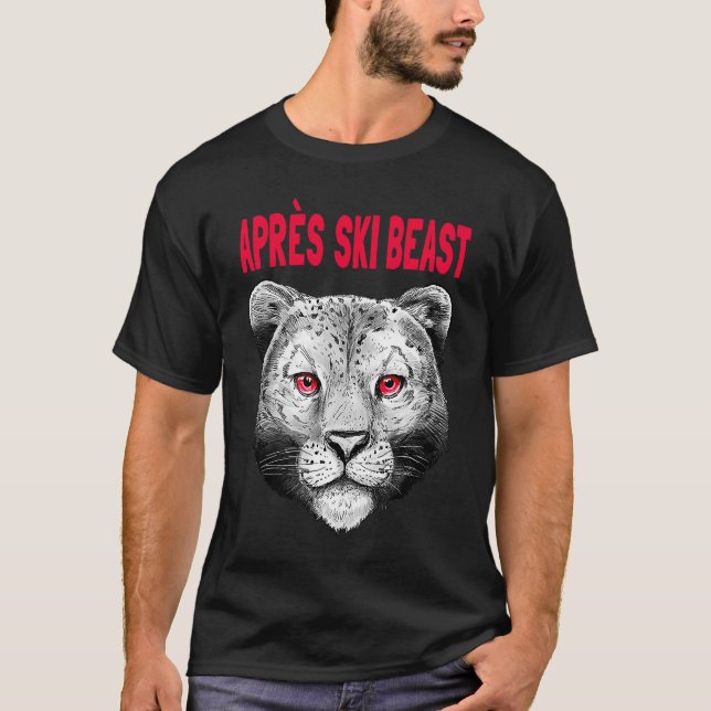 Camiseta Leopardo de la nieve de estilo rojo Apres (Anverso)