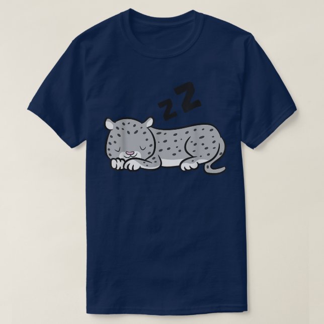 Camiseta Leopardo de la nieve Pajamas Cute Sleeping Snow Le (Diseño del anverso)