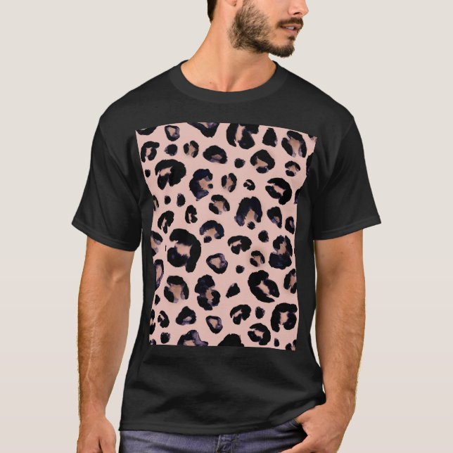 Camiseta Leopardo de la nieve, textura dibujada a mano. (Anverso)