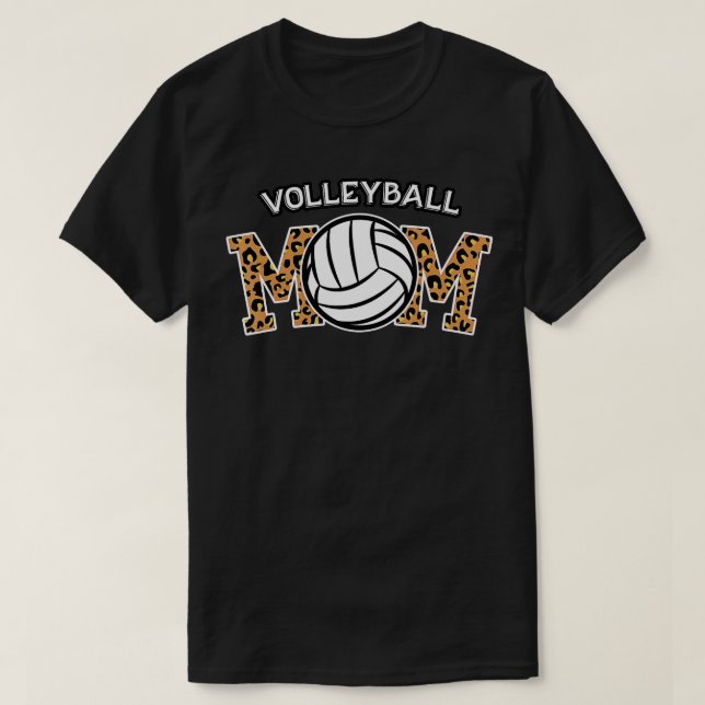 Camiseta Leopardo de las mamás que aman el voleibol (Diseño del anverso)