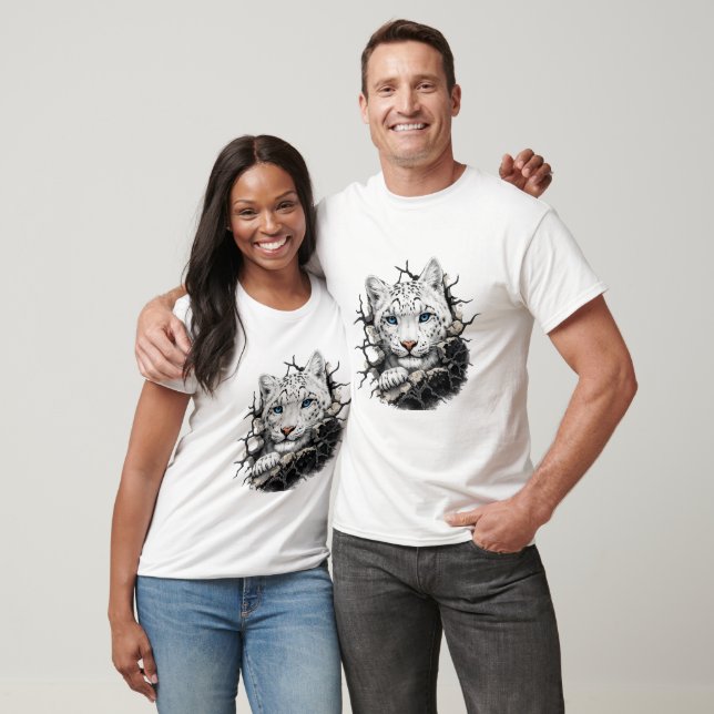 Camiseta Leopardo de las Nieves de Ojos Azules (Unisexo)