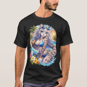 Camiseta Leopardo de las Nieves en la Playa