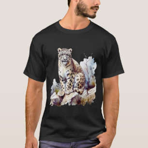 Camiseta Leopardo de las Nieves Invierno Montaña Gran Gato