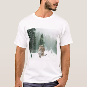 Camiseta Leopardo de las Nieves Persa en la Nieve