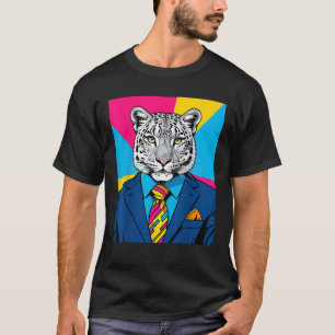 Camiseta Leopardo de las Nieves Pop Art con Traje de Negoci