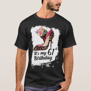 Camiseta Leopardo de los talones de 61 años es mi cumpleaño