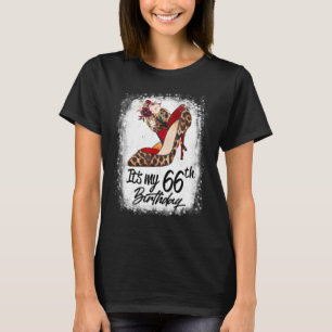 Camiseta Leopardo de tacones altos de 66 años es mi cumplea