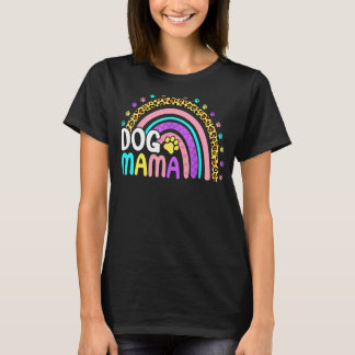 Camiseta Leopardo del arcoiris imprime perro de mamá hace e