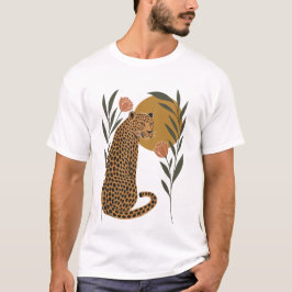 Camiseta Leopardo del atardecer - Arte de la jungla botánic