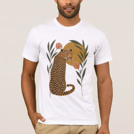 Camiseta Leopardo del atardecer - Arte de la jungla botánic