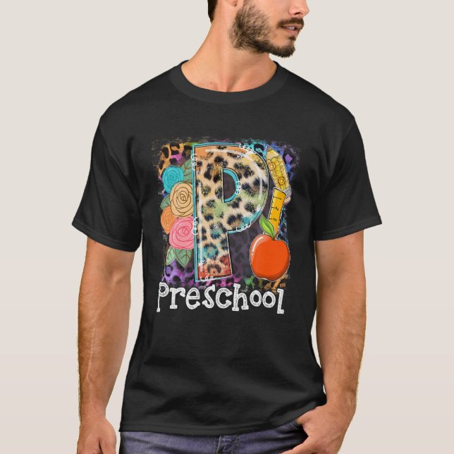 Camiseta Leopardo del equipo preescolar de preescolar Hello (Anverso)