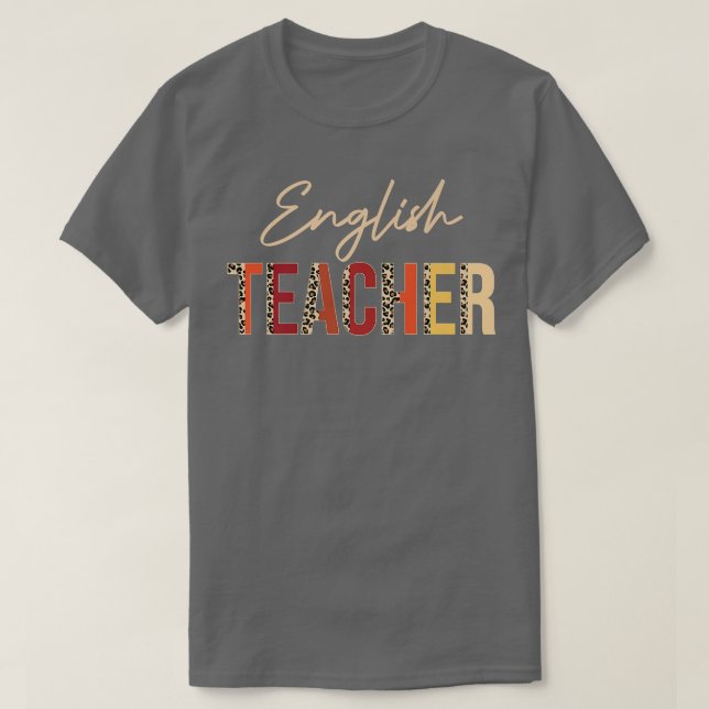 Camiseta Leopardo del Teacher inglés Cae Amantes del Otoño  (Diseño del anverso)
