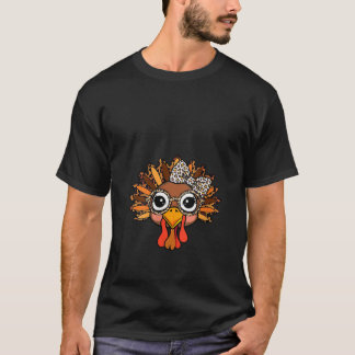 Camiseta Leopardo femenino imprime acción de gracias a Turq