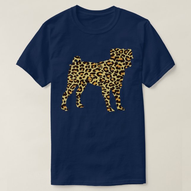 Camiseta Leopardo femenino Imprimir pug lindo animal Mascot (Diseño del anverso)