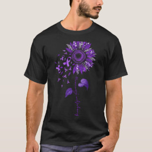Camiseta Leopardo Fibromialgia Conciencia Cinta púrpura