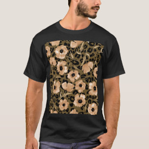 Camiseta Leopardo floral acuarela: patrón infinito