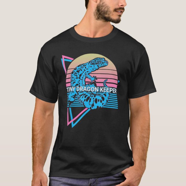 Camiseta Leopardo Gecko Retro Tiny Dragon Keeper (Anverso)