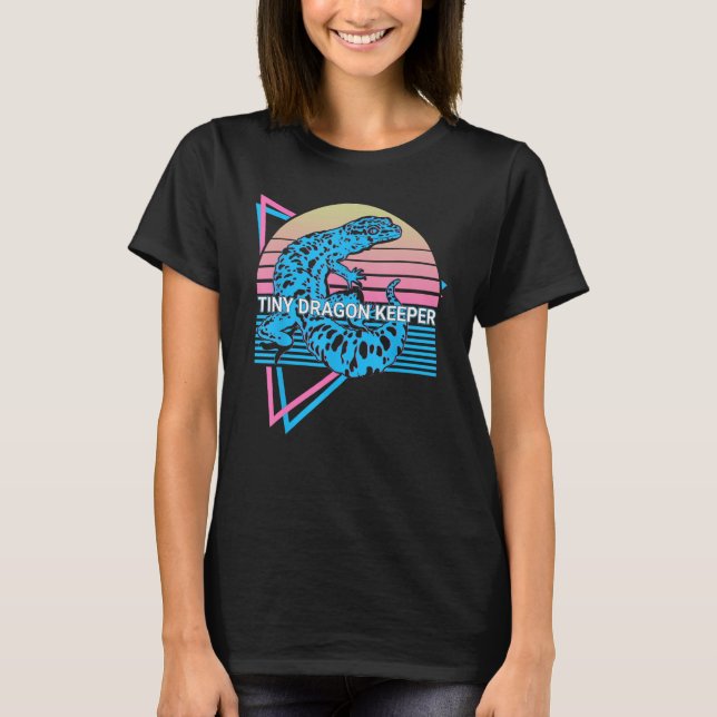 Camiseta Leopardo Gecko Retro Tiny Dragon Keeper (Anverso)