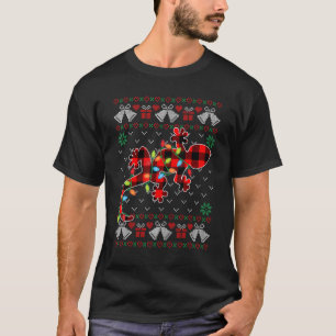 Camiseta Leopardo Gecko Xmas enciende a Navidades feos suét