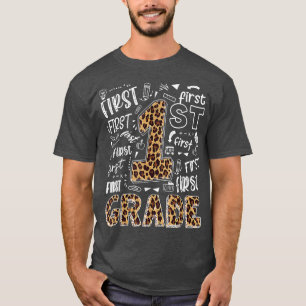 Camiseta Leopardo imprime niños de primer grado a la escuel
