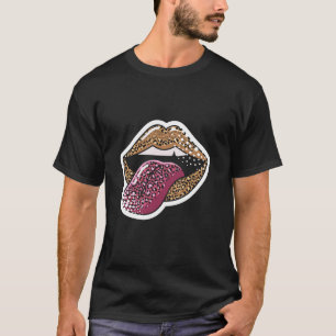 Camiseta Leopardo Inflamante Lips Cheetah Animal Womens Lip