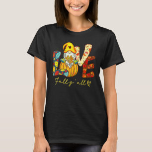 Camiseta Leopardo Love Happy Fall Y Gnome Pumpkin Gracias