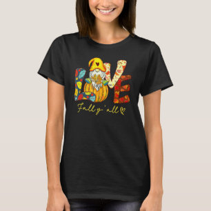 Camiseta Leopardo Love Happy Fall Y Gnome Pumpkin Gracias