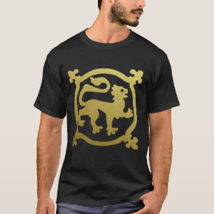 Camiseta Leopardo Metálico del León de la Heraldo del Renac