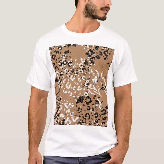 Camiseta Leopardo moderno: patrón de naturaleza salvaje. (Anverso)