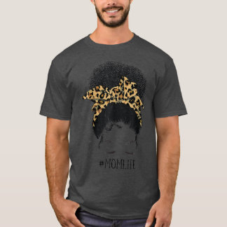 Camiseta Léopardo negro afroamericano de Día de la Madre