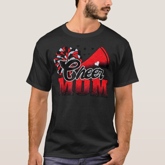 Camiseta Leopardo negro rojo del fútbol de mamá animadora (Anverso)