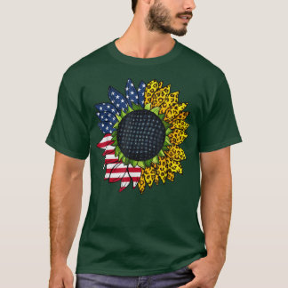 Camiseta Leopardo patriótico retro estadounidense de giraso