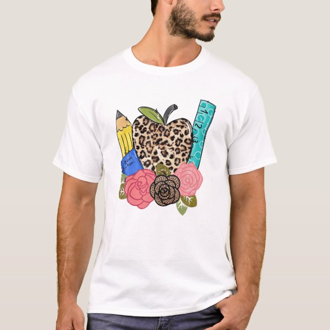 Camiseta Leopardo Primer Día De Escuela Divertido (Anverso)