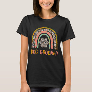 Camiseta Leopardo Rainbow Dog Groomer Mascota Grooming Styl