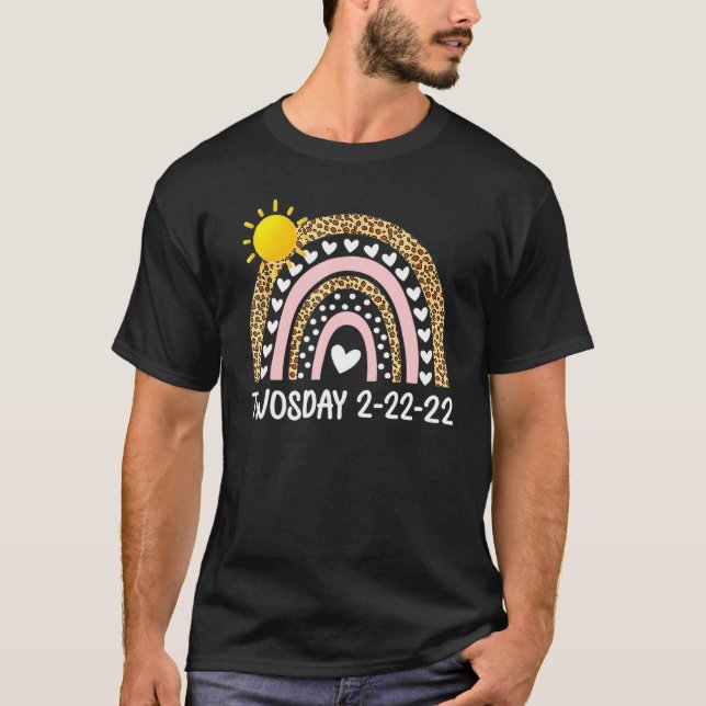 Camiseta Leopardo Rainbow Happy Twos Day (Anverso)
