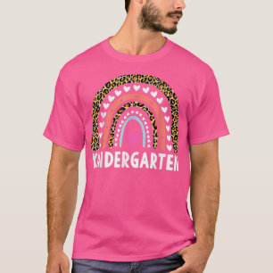 Camiseta Leopardo Rainbow Kindergarten profesor primer día