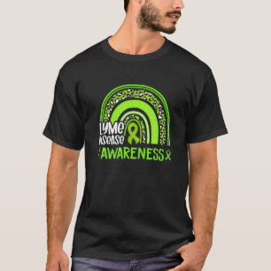Camiseta Leopardo Rainbow Lime Green Ribbon Lyme Disease Aw