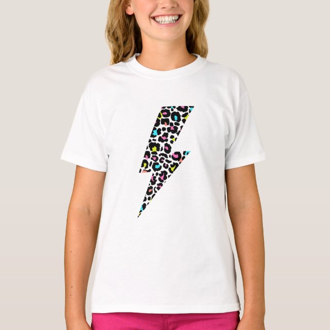 Camiseta leopardo, rayo, leopardo impreso (Anverso)