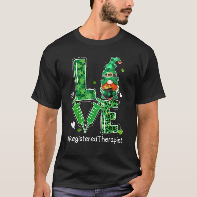 Camiseta Leopardo Shamrock Gnome Love Rt Enfermera St Patri (Anverso)