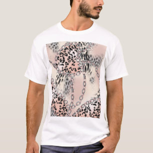 Camiseta Leopardo textil: Patrón de cadena floral.