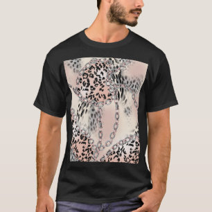 Camiseta Leopardo textil: Patrón de cadena floral.