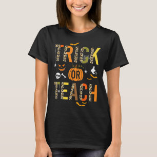 Camiseta Leopardo Trick O Enseñanza Escuela Halloween Cae A