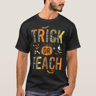 Camiseta Leopardo Trick O Enseñanza Escuela Halloween Cae A